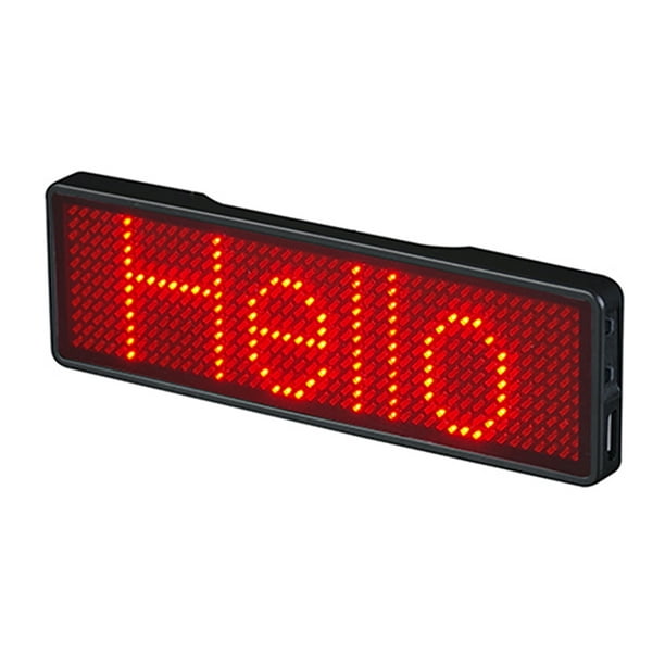 LED Mini Digital Programmable Scrolling Rechargeable Name Message Tag Badge Sign 